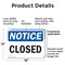 Signmission Closed, 18 in W x Rectangle, Plastic OS-2PACK-NS-P-1218-L-10682 - alternate 2